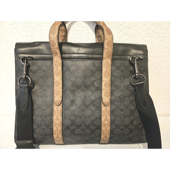 Coach 5079 2-Way Leather Metropolitan Portfolio Messenger Bag W/ Strap 15x12x3.5 - Picture 7 of 16